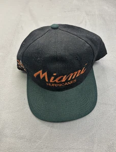 Gorra gorra vintage Miami Hurricanes espalda a presión NCAA fútbol deportes especialidades años 90 - Imagen 1 de 7