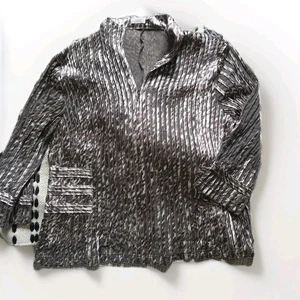 Chico's Damen XL(2) Julianne Full Zip Übergangsjacke Metallic Glänzend Gold - Bild 1 von 9