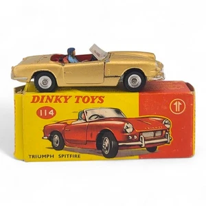 1963-1971 Dinky Toys Triumph Spitfire #114 Vintage Diecast Toy Car with Box - Picture 1 of 12
