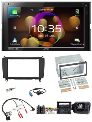 JVC DAB Lenkrad 2DIN Bluetooth USB Autoradio für Mercedes CLK A209 C209 2004-201 - Bild 1 von 4