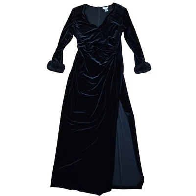 Maxi Vestido De Colección Y2K Terciopelo Elástico Imitación Piel Puño Muñeca Hendidura Capricho XL Foto 1 de 4