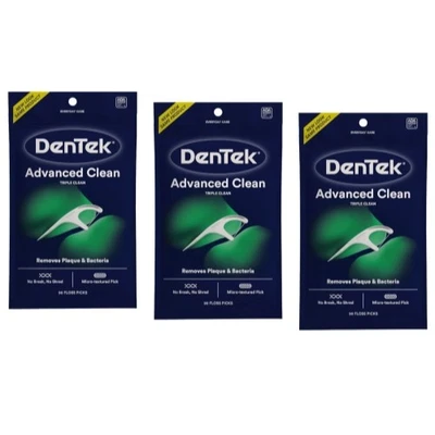 Paquete de 3 selecciones de hilo dental DenTek Triple Clean, 90 unidades cada una Foto 1 de 4