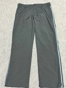 Nike Golf Pants Mens 34x30 Black Blue Striped Zip Ankle Chino Trousers - Picture 1 of 9