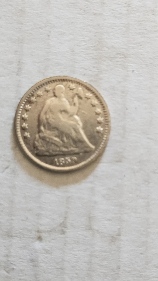 Medio centavo libertad sentada 1859-O, buen estado, pero tú eres el juez.      218 Foto 1 de 2