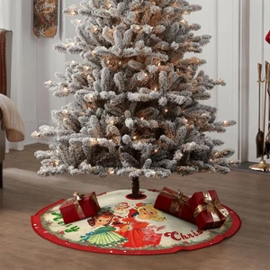 Gonna Albero di Natale Vintage Decorazioni Natalizie - Rosso Stile Vintage Natale T... - Foto 1 di 12