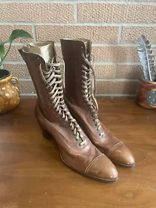 Antique Edwardian Stetson Leather Boots - Picture 1 of 7