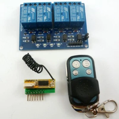 Placa de relé de interruptor de control remoto inalámbrico 433M 4 canales RF para Arduino R3 MEGA2560 Foto 1 de 4