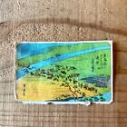 Ancienne boîte d'allumettes étiquette Japon Ooi River Parade les 53 étapes Tokaido Hiroshige edo z