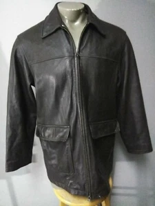 Jos A Bank Mens Signature Collection Leather Jacket Brown Size Medium - Picture 1 of 2