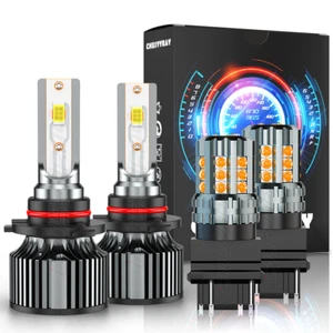 For Ford Taurus 2016-2019 LED Headlight High/Low + Turn Signal Light Bulbs 4pcs - Picture 1 of 12