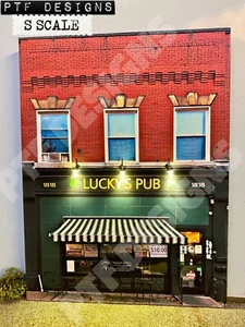 S Scale Scratch gebaut "Lucky’s Irish Pub"�️🍻Bar Gebäude flach mit LEDs Lionel - Bild 1 von 8