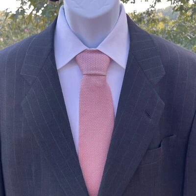 Blazer Armani Collezioni Traje Chaqueta Para Hombres 42L Azul Lana Viscosa Rayas 2 Botones Foto 1 de 4