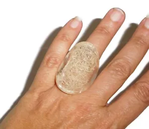 Sobral Macarandachi Hanf Sisal Einschluss klar Manschette Künstler hergestellt Ringgröße 7,25 - Bild 1 von 8