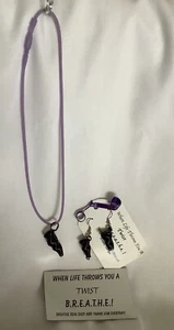 Jabekit Jewelry Purple Twister Cyclone Earrings and Necklace Handmade 230530/JA - Picture 1 of 4