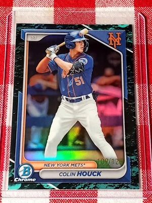 Colin Houck 2024 Bowman Chrome Aqua Lunar Refractor 109/125 #BCP-123 NY Mets - Image 1 of 2