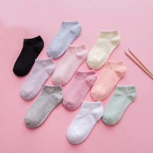 10 pairs Women Ankle Socks Cotton Rich Low Cut Sports Sock Plain Breathable - Picture 1 of 22