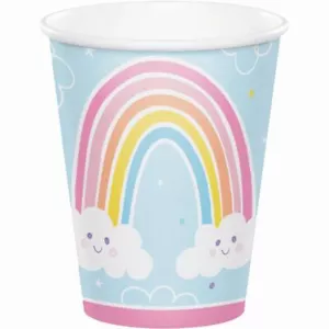 Happy Rainbow Party Cups 8pk 236ml - Boho Rainbow Party Supplies - Picture 1 of 1