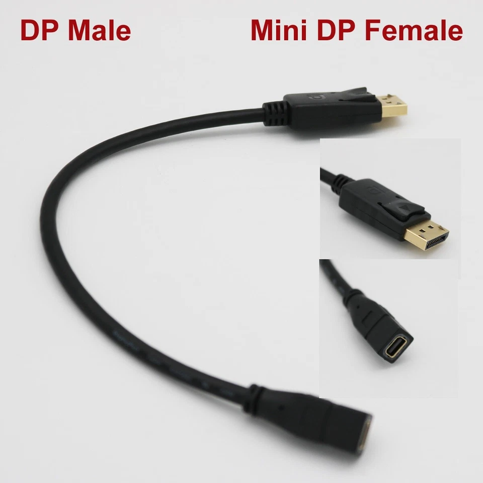 Mini DisplayPort Female To DP Male Adapter Converter Cable For MacBook Pro Air - Image 1 of 4
