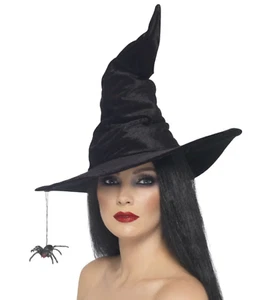 Adult Witch Hat With Spider Halloween Fancy Dress Ladies Costume Accessory - Picture 1 of 1