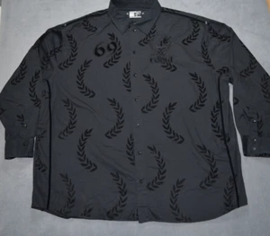 Coogi Men's Size 5XL 40 Years Black Flocked Embroidered Button Shirt - Picture 1 of 14