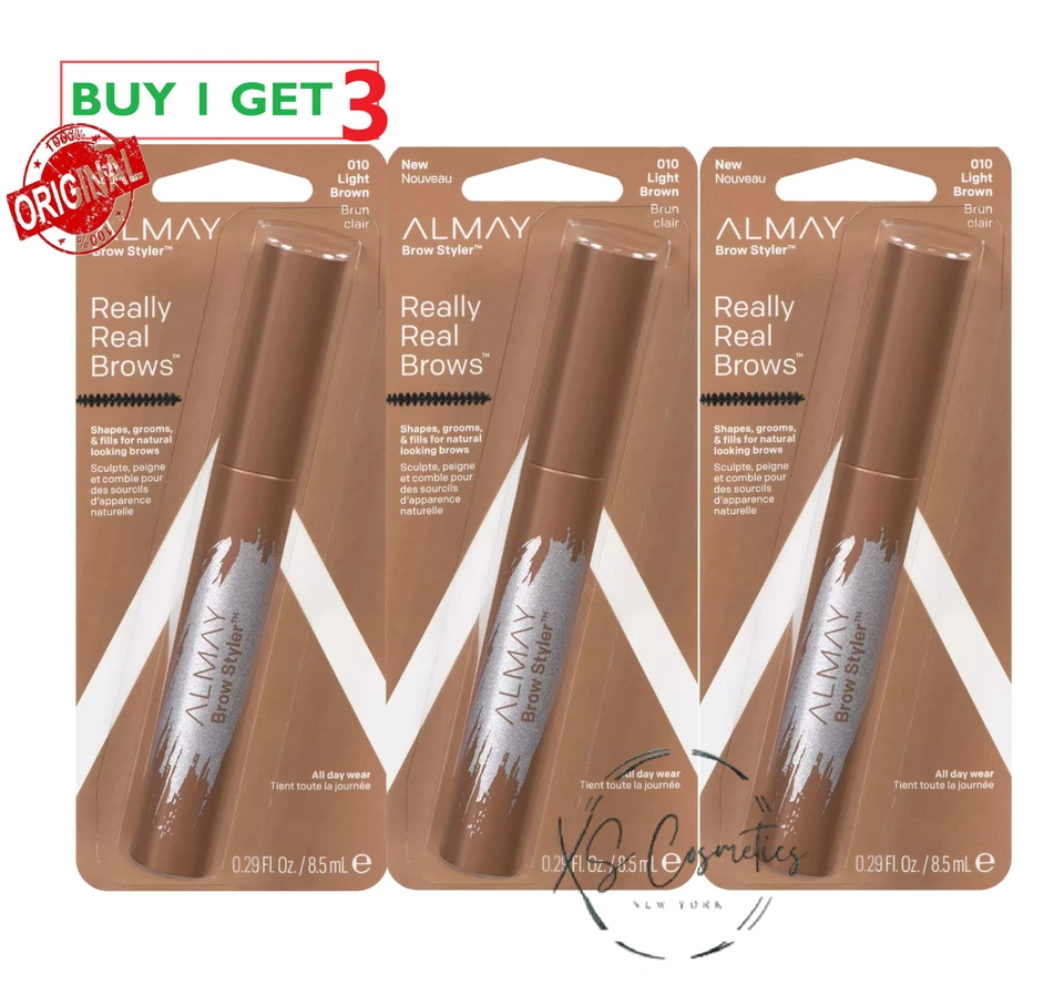 Lot Of 3 Almay Brow Styler Really Real Brows 010 Light Brown 0.29 Oz Each - Image 1 of 1