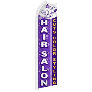 10x "HAARSALON" Werbung Superflagge Swooper Banner Businessschild lila geschnitten - Bild 1 von 10