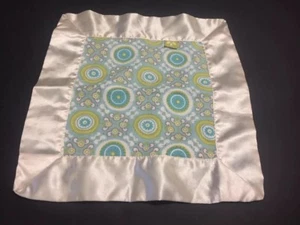 Lolli Living Textiles Security Blanket Lovey Small Satin Teal Cream Green Blue - Picture 1 of 12