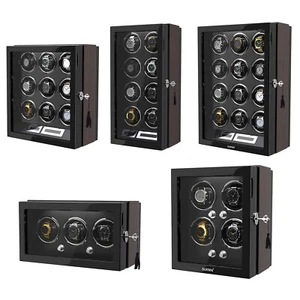 DUKWIN Automatic Watch Winder 3-24 Watch Display Case Wacth Box LED Quiet Motor - Picture 1 of 64
