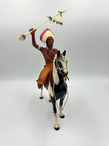 De colección Años 50 Hartland Plastics Indian Chief Thunderbird Casi Completo Negro Blanco Pinto - Imagen 1 de 9