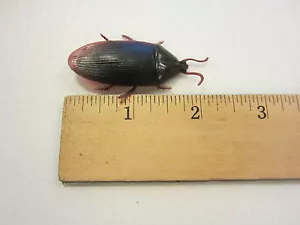 60 NEW FAKE RUBBER COCKROACHES LARGE REALISTIC BLACK COCK ROACH BUGS 2" SIZE - Picture 1 of 7