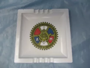 Vintage Ashtray Machinists Union IAM 1970's resin coin tray MCM - Picture 1 of 8