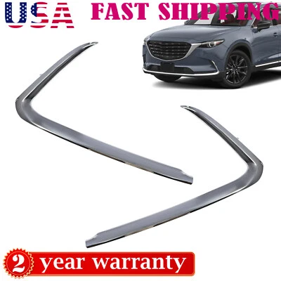 Par de molduras de parachoques delanteras cromadas para Mazda CX-9 2016-2022 pasajero y lado del conductor Foto 1 de 4