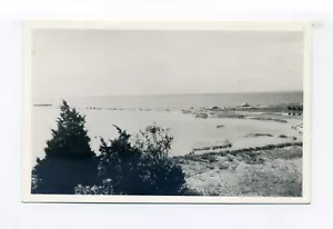 Postmark West Falmouth MA 1950's RPPC photo postcard, breakwater, shoreline - Picture 1 of 2