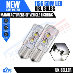 2 x 50w 1156 BA15S P21W Xenon LED SMD CANBUS DRL WHITE ERROR FREE REVERSE - Picture 1 of 5