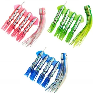 Teaser Chain Rigged Trolling Lure Saltwater Fishing Lure Bag with Circle Hook - Picture 1 of 16