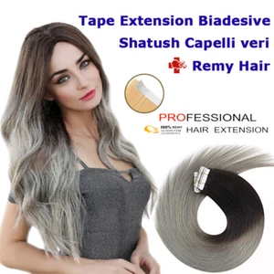 10 ciocche biadesive tape in SHATUSH REMY HAIR EXTENSION capelli VERI 53cm - Imagen 1 de 2