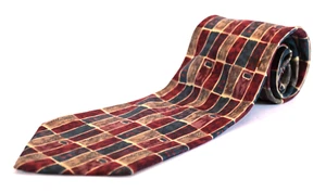 Colours by Alexander Julian Men's Tie Handmade Silk Teal/Cream/Burgundy 58x4 - Picture 1 of 5