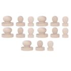 15Pcs Wooden Stamp Handle Pinewood Wood Knobs For Craft Diy Carving Spares Sg5