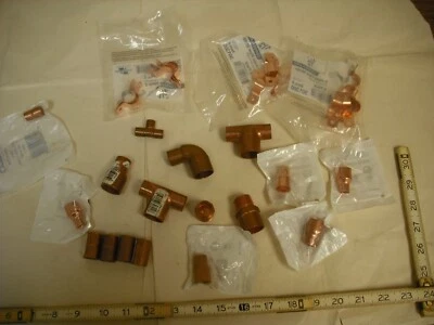 Miscellaneous Copper Sweat Plumbing Fittings, 32 Total:  Check photos! - Image 1 of 4