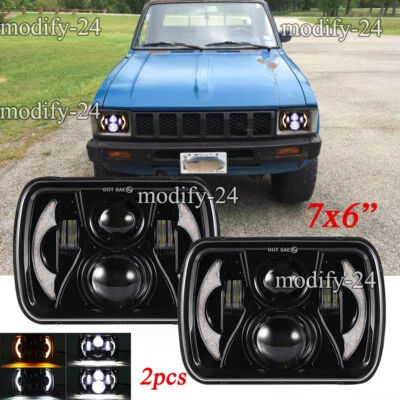 Faro LED cuadrado de haz alto/bajo DRL para camioneta Toyota 1982-1997 7x6" Foto 1 de 4