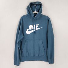 Nike Sweater Men Small Blue Hoodie Sportwear Club Fleece Spell Out Swoosh Casual