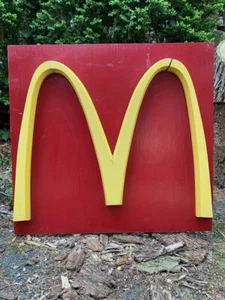 vintage 1960s wooden McDonald's Golden Arches restaurant sign Mid-Century icon - Picture 1 of 10