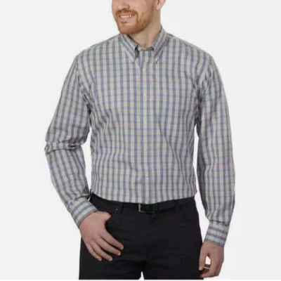 NEW Kirkland Signature Mens 16 32/33 Traditional Fit Plaid Button down Shirt - Image 1 of 4