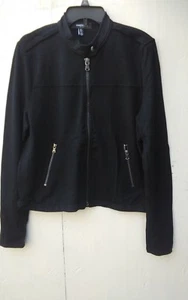 KENNETH COLE SIZE LARGE FULL ZIP INCLUDING POCKETS, BLACK BOMBER JACKET - Picture 1 of 3
