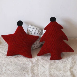Christmas Tree Shape Decorative Throw Pillow, Pillow Dark Red, Decor Pillow - Picture 1 of 9