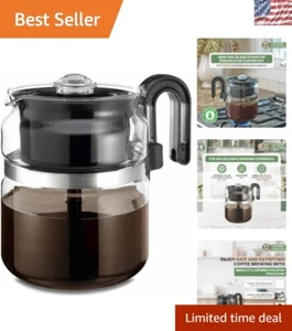Elegant 8-Cup Borosilicate Glass Stovetop Coffee Percolator - BPA Free - Picture 1 of 9
