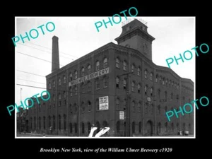 OLD POSTCARD SIZE PHOTO OF BROOKLYN NEW YORK THE ULMER BEER BREWERY c1920 - Picture 1 of 1
