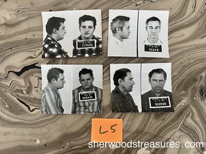 LOT OF 4 ORIGINAL 1950s-60s MUG SHOT DETROIT POLICE CRIMINALS L5 BOOKING PHOTO - Picture 1 of 7