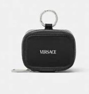 Custodia AirPods Versace Cargo in pelle nuova originale nera e argento - Foto 1 di 5