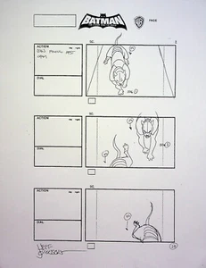 Lápiz de guión gráfico dibujado a mano de Batman: The Brave and the Bold JEFF JOHNSON FIRMADO - Imagen 1 de 2